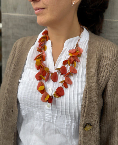 Sienna Tagua Necklace - Sunset