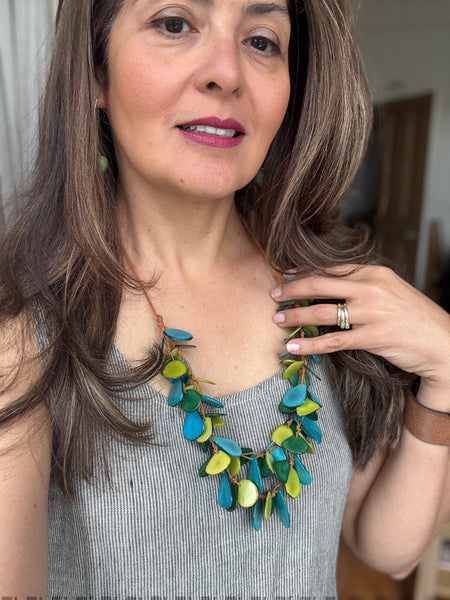 Sienna Tagua Necklace Sea