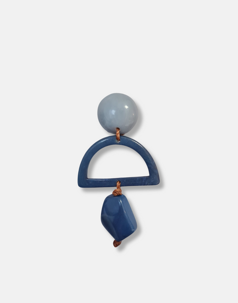 Carmen Tagua Earrings - Blue