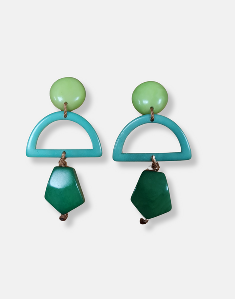 Carmen Tagua Earrings - Green