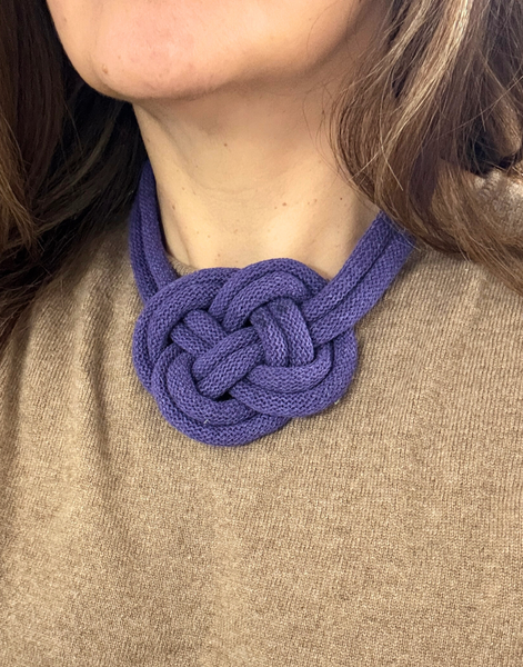 Celtic Harmony Knit Statement Necklace Purple