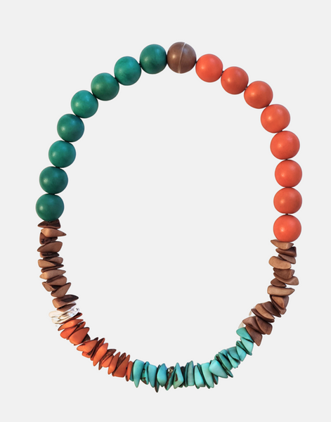 Ayla Necklace - Orange and Aqua