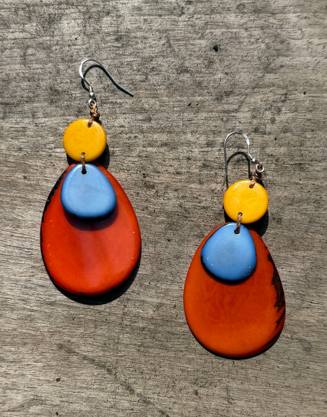 Sandra tagua Earrings - Sunset