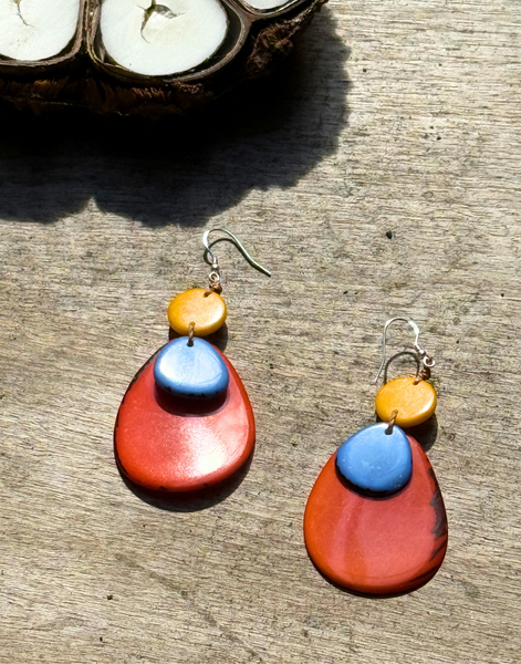 Sandra tagua Earrings - Sunset