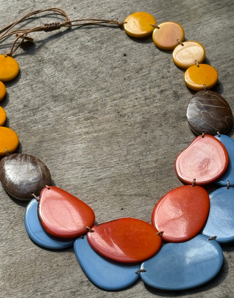 Sandra Tagua Necklace - Sunset