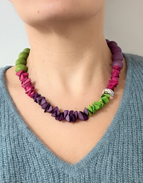 Ayla Necklace - Purple, Pink and Green