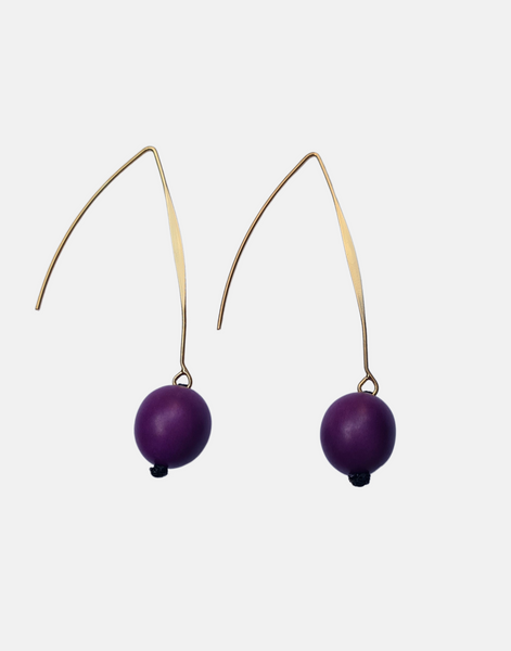 Minimal Drop Tagua Earrings