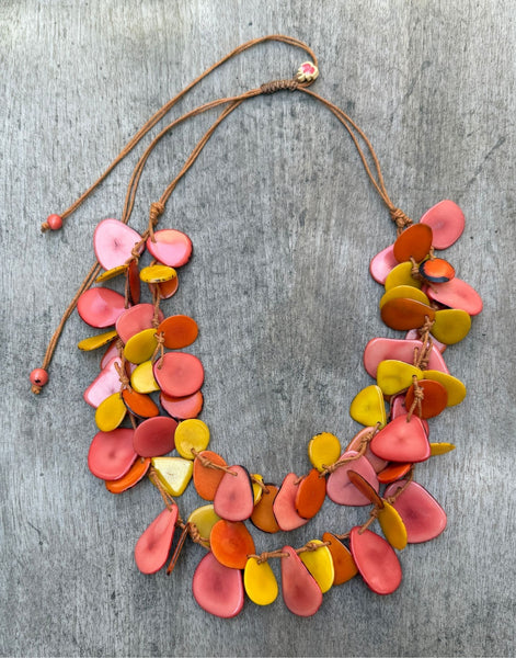 Sienna Tagua Necklace - Sunset