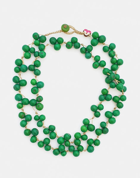 Acai Berry Long Necklace - Cool Colours - Pretty Pink Jewellery