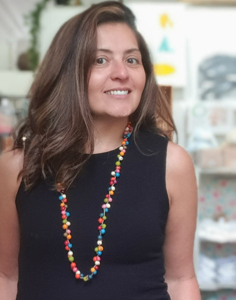 Acai Berry Long Necklace - Multicoloured - Pretty Pink Jewellery