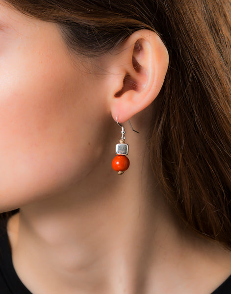 Orange Acai Berry Earrings - Warm Colours - Pretty Pink Jewellery