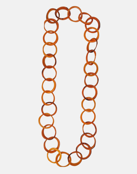 Orange Argola Tagua Necklace - Pretty Pink Jewellery