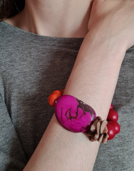 Tapajos Chunky Bracelet - Berry Crumble - Pretty Pink Jewellery