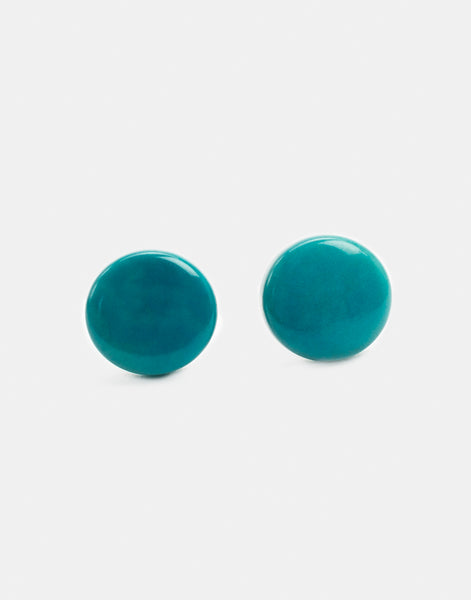 Turquoise Confetti Tagua Studs Earrings - Pretty Pink Jewellery
