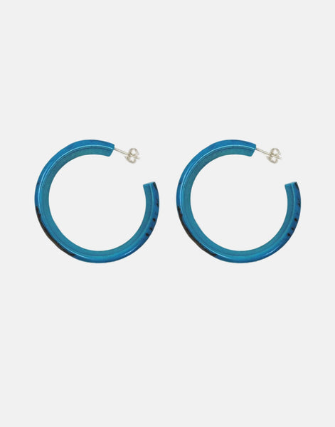Blue Argola Tagua Earrings - Pretty Pink Jewellery