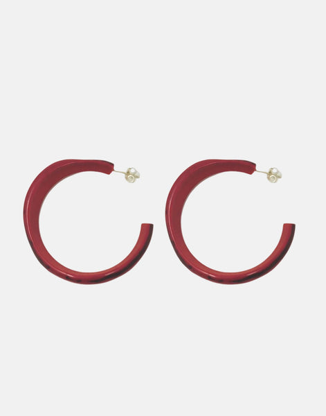 Red Argola Tagua Earrings - Pretty Pink Jewellery