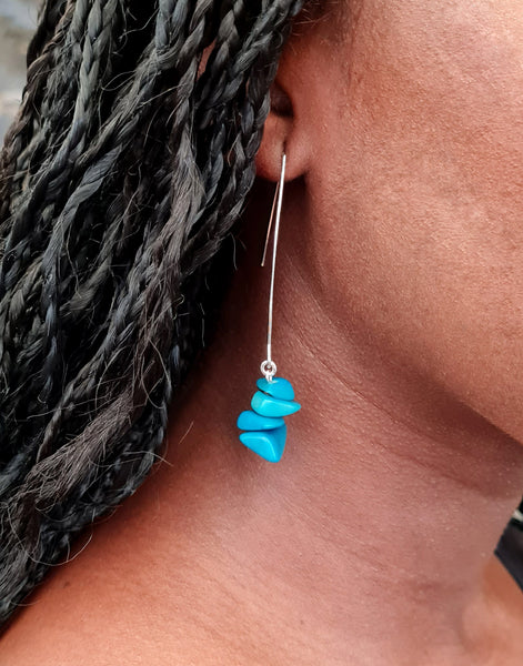 Blue Sheila Earrings - Pretty Pink Jewellery