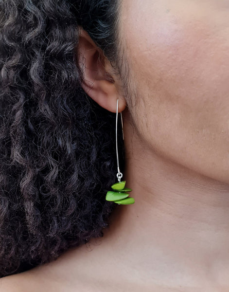 Green Sheila Earrings - Pretty Pink Jewellery