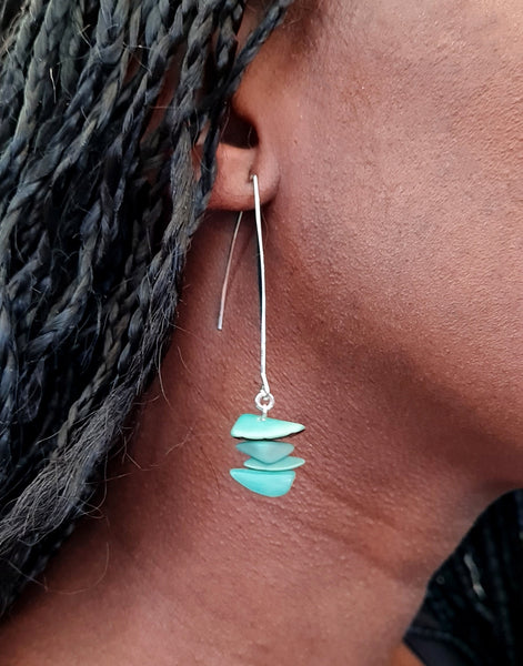Aqua Sheila Earrings - Pretty Pink Jewellery