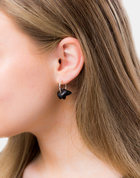 Black Tapajos Tagua Earring - Pretty Pink Jewellery