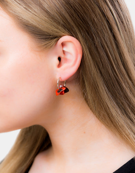 Orange Tapajos Tagua Earring - Pretty Pink Jewellery