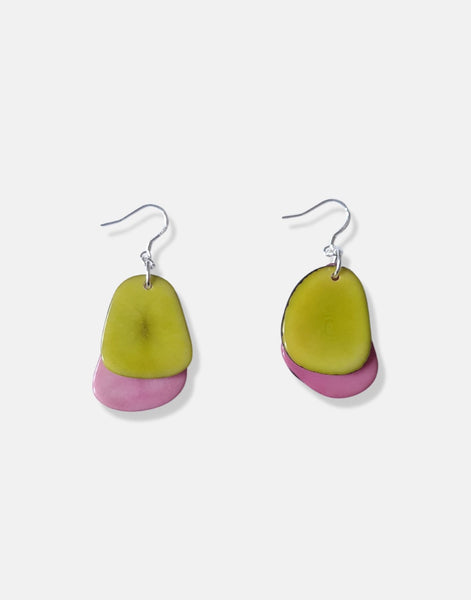 Secca Tagua Nut Earrings - Pretty Pink Jewellery