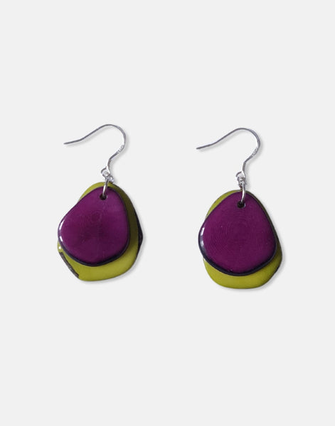 Secca Tagua Nut Earrings - Pretty Pink Jewellery