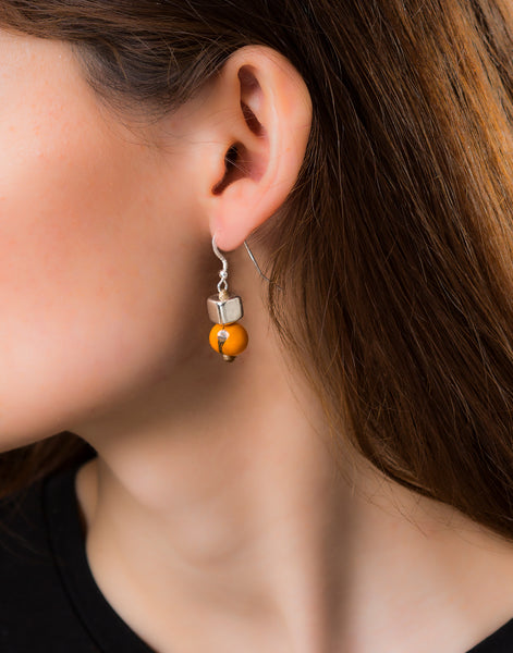 Yellow Acai Berry Earrings - Warm Colours - Pretty Pink Jewellery