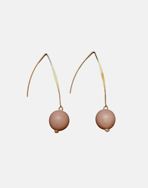 Taupe Minimal Drop Tagua Earrings - Pretty Pink Jewellery