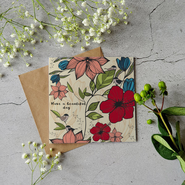 Have a Beautiful Day - Greeting Card - Pretty Pink Jewellery