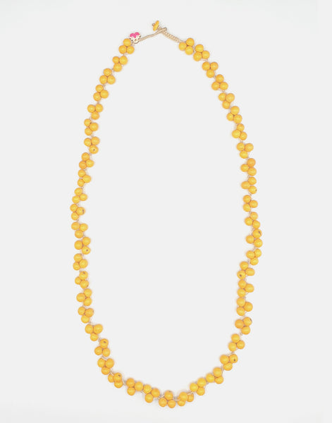 Yellow Acai Berry Long Necklace - Warm Colours - Pretty Pink Jewellery