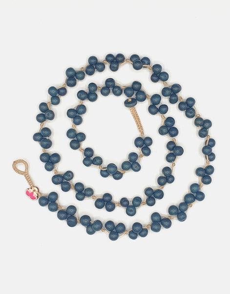 Acai Berry Long Necklace - Cool Colours - Pretty Pink Jewellery