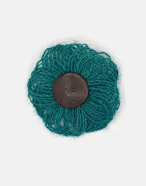 Jute Flower Brooch - Pretty Pink Jewellery