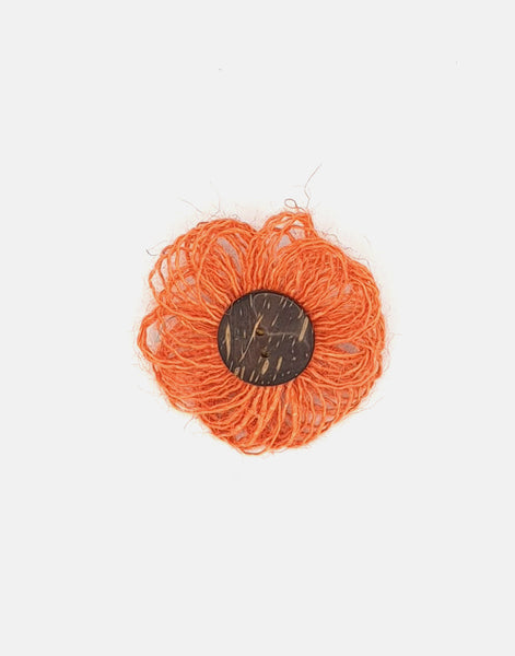 Jute Flower Brooch - Pretty Pink Jewellery