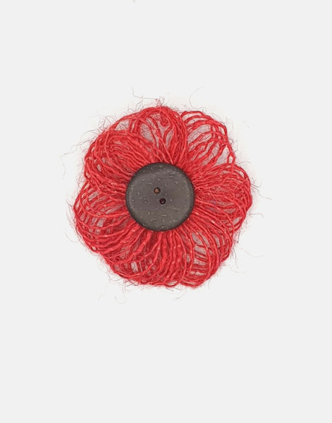 Jute Flower Brooch - Pretty Pink Jewellery