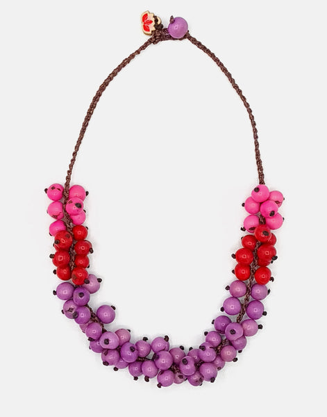 Maria Acai Crochet Necklace - Pink - Pretty Pink Jewellery