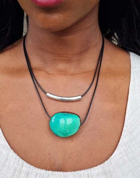 Aqua Barra Seed Necklace - Pretty Pink Jewellery