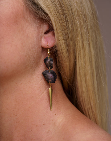 Black Scama Earrings - Pretty Pink Jewellery