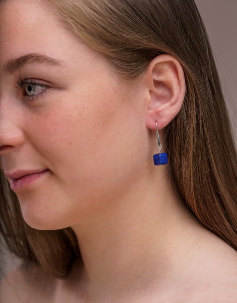Cubo Tagua Earrings - Pretty Pink Jewellery