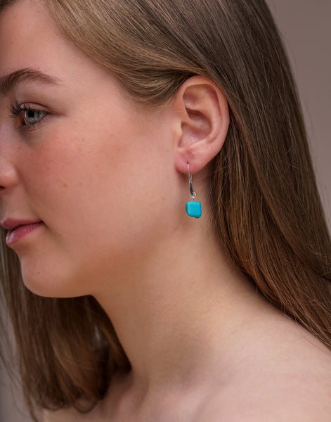 Cubo Tagua Earrings - Pretty Pink Jewellery