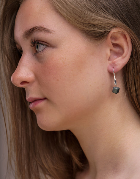 Cubo Tagua Earrings - Pretty Pink Jewellery