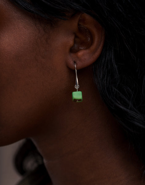 Cubo Tagua Earrings - Pretty Pink Jewellery