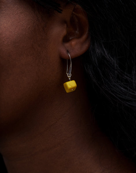 Cubo Tagua Earrings - Pretty Pink Jewellery