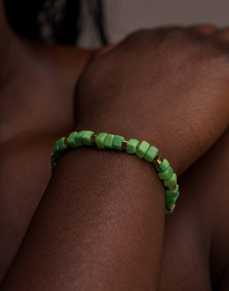 Lime Green Friendship Tagua Bracelet - Pretty Pink Jewellery