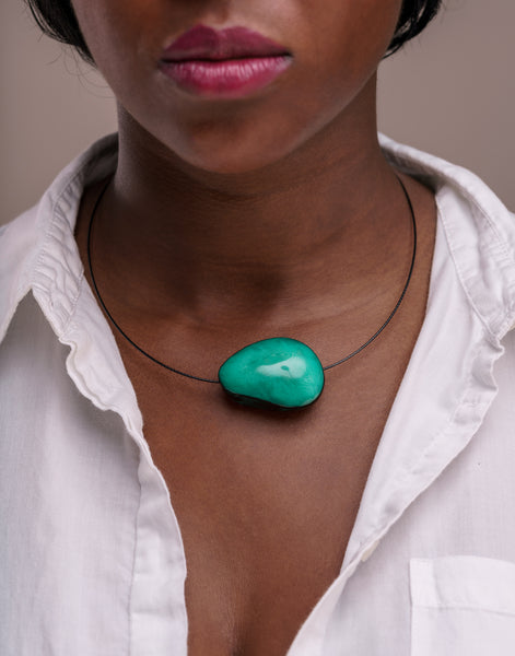 Flattened Seed Wire Necklace - Pretty Pink Jewellery