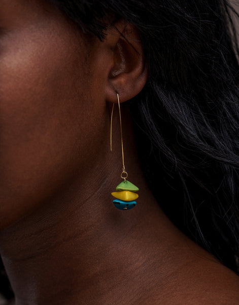 Tapajos Tagua Drop Earrings - Brazil - Pretty Pink Jewellery