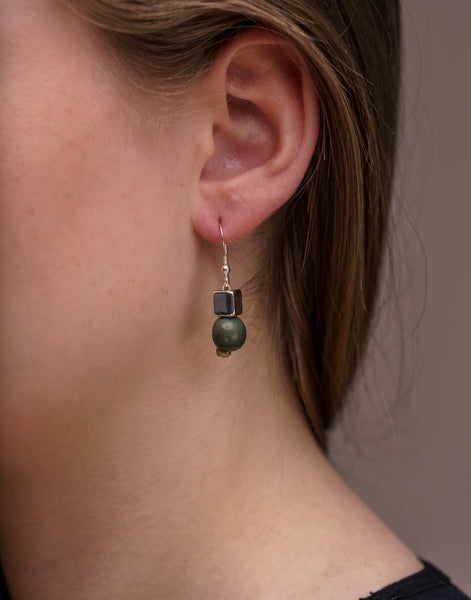 Forest Green Acai Berry Earrings - Cool Colours - Pretty Pink Jewellery
