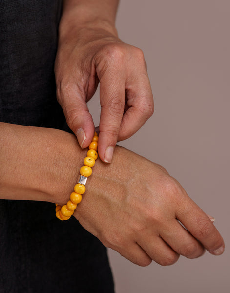 Yellow Acai Berry Bracelets - Warm Colours - Pretty Pink Jewellery