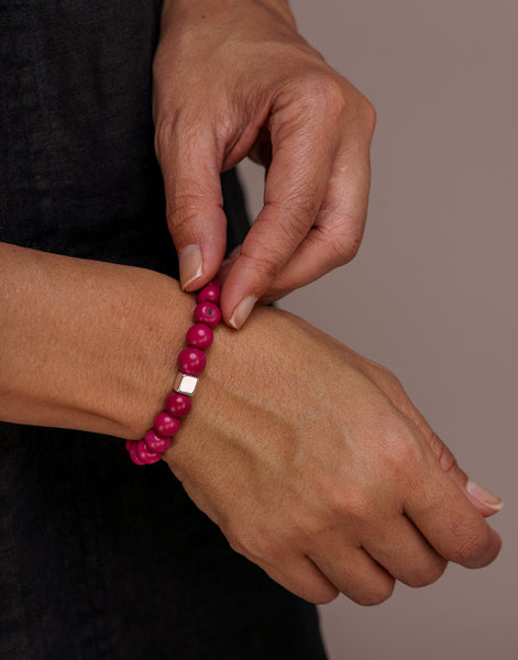 Frosted Berry Acai Berry Bracelets - Warm Colours - Pretty Pink Jewellery