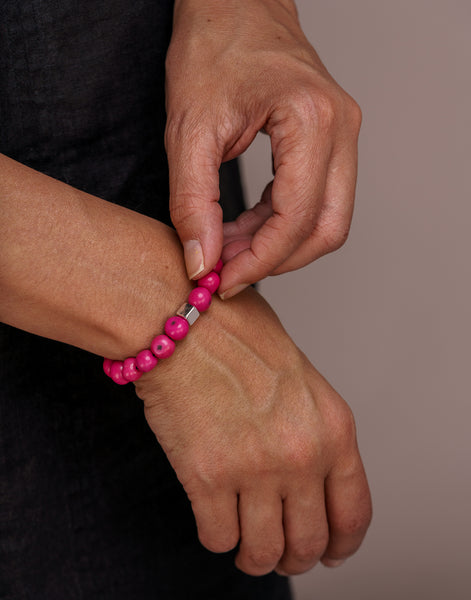 Fuchsia Pink Acai Berry Bracelets - Warm Colours - Pretty Pink Jewellery